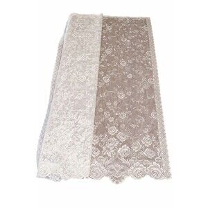 Jcpenney Lace Floral Shower Curtain Ivory Sheer Scalloped Farmhouse 70x70